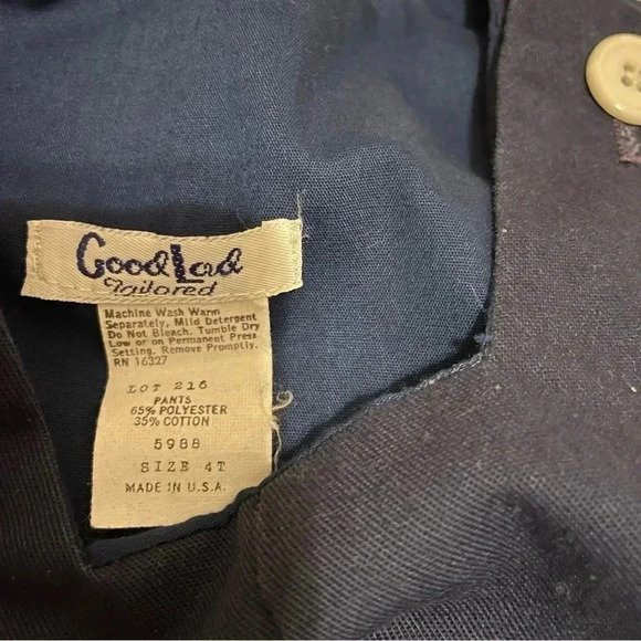 Vintage Good Lad 4T Stars navy overalls and white button up dress shirt set - Picture 4 of 7